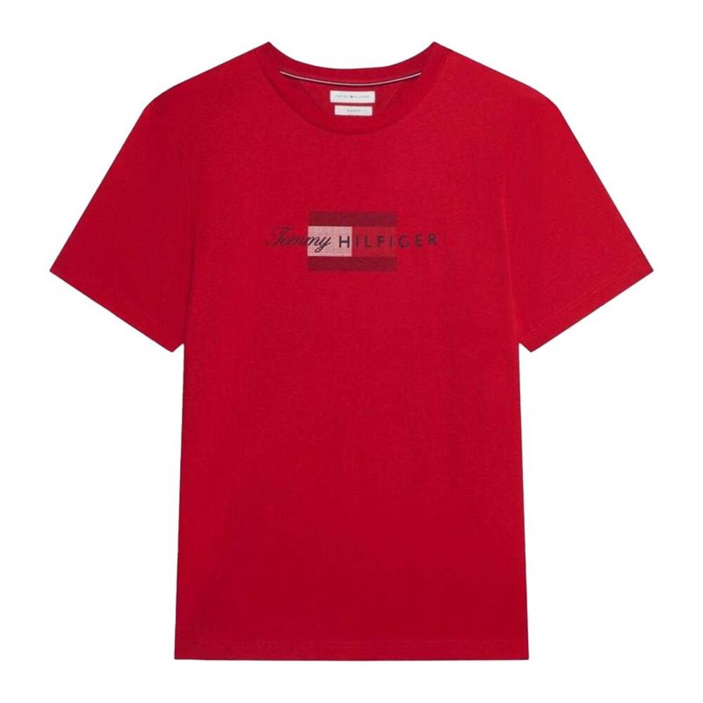 Tommy Hilfiger Mens Script Logo T-Shirt / Red